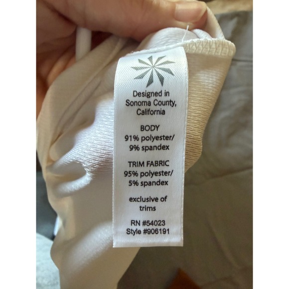 Athleta White Neon Yellow Mesh Back Long Sleeve Performance Top XS 906191 - Picture 7 of 8